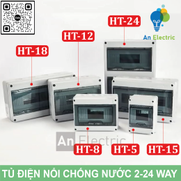 Tủ điện phân phối chống nước 2-24 module chuẩn IP65 (HT Series)