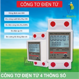 Công tơ điện tử 4 thông số 80A/AC230V LWCD-BQ và 1 thông số 80A/AC230V LWCD-DS cho hệ thống điện 1 pha