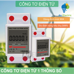 Công tơ điện tử 1 thông số 80A/AC230V LWCD-DS cho hệ thống điện 1 pha